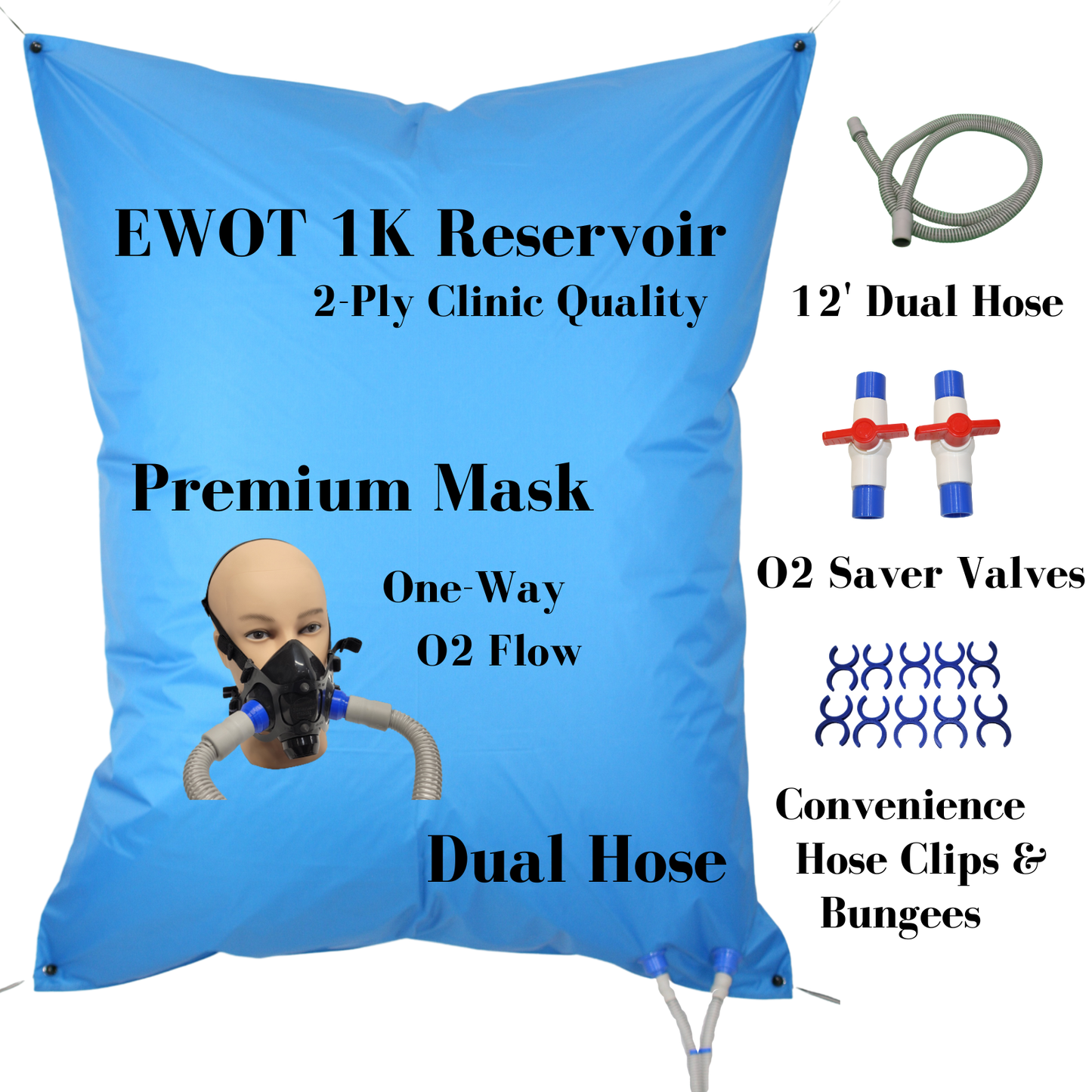 EWOT 1000 Liter Reservoir Kit - Premium Dual Flow Mask