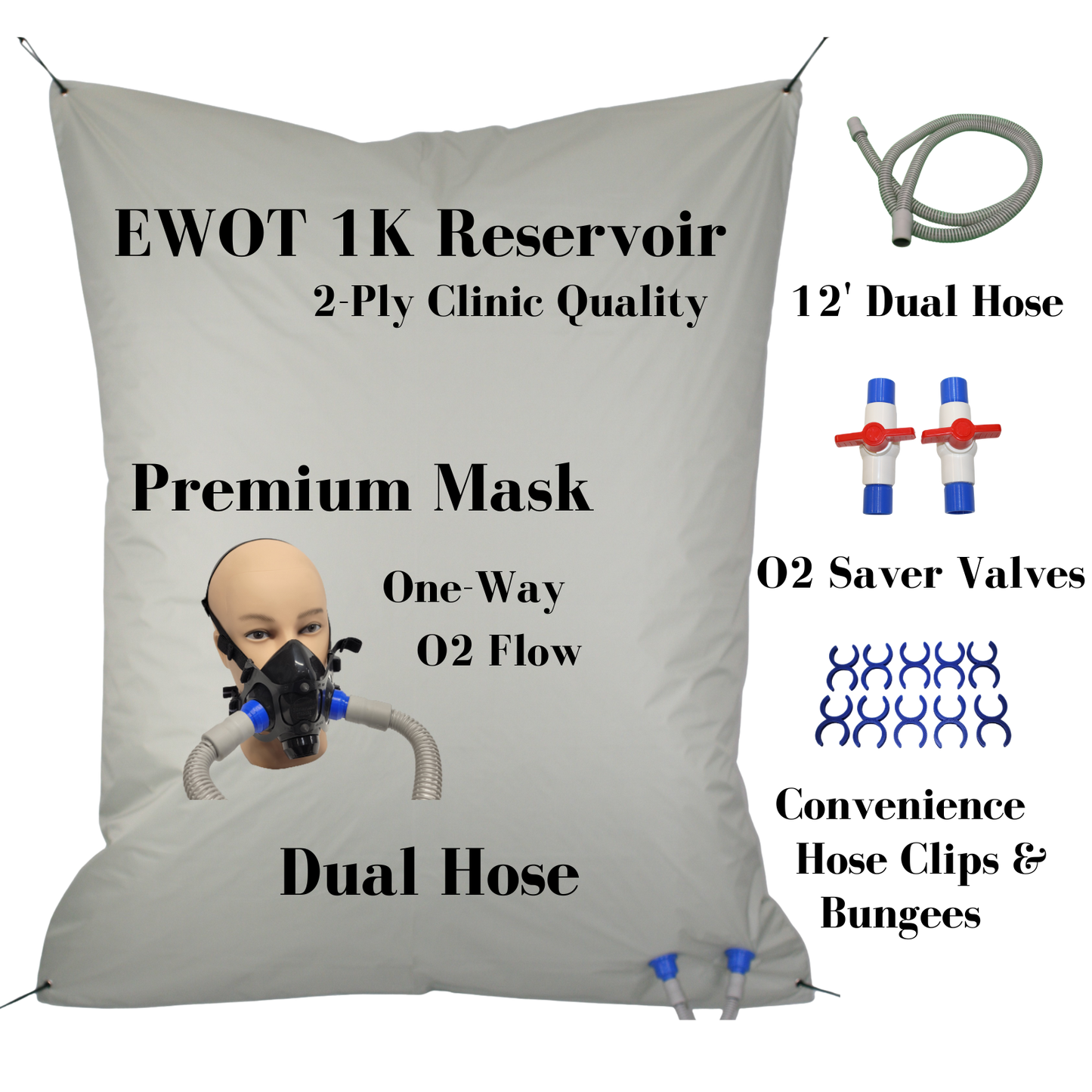 EWOT 1000 Liter Reservoir Kit - Premium Dual Flow Mask