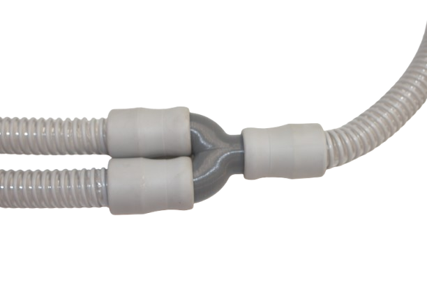 Y Hose Coupler with Hoses Attached