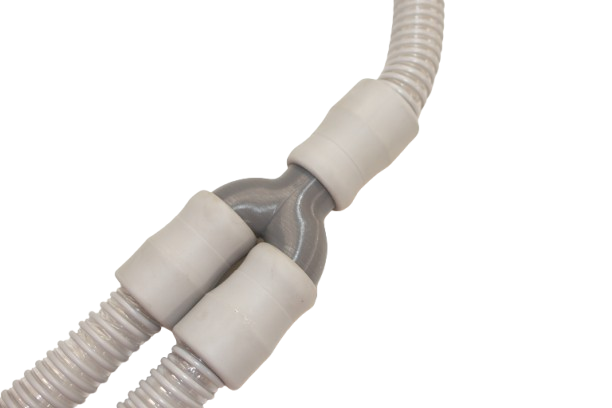 Y Hose Coupler with Hoses Attached